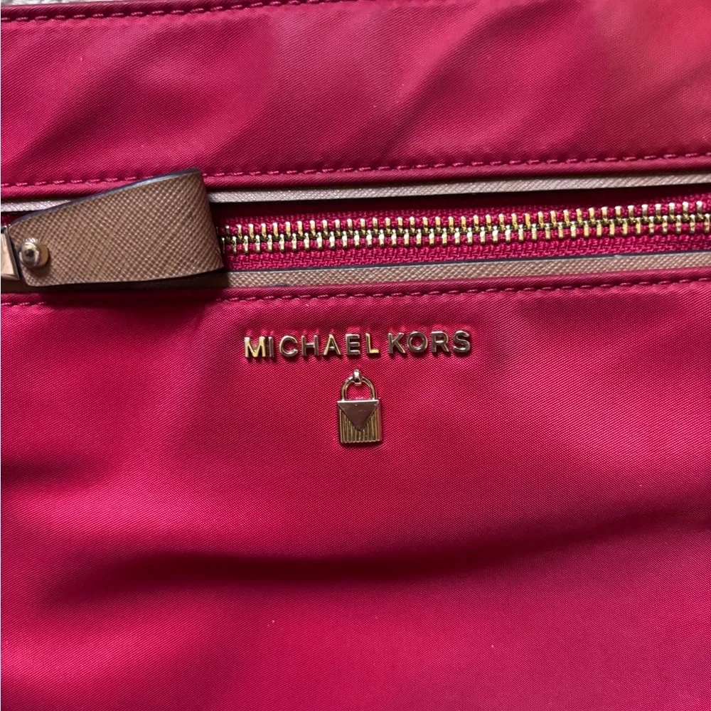 Michael Kors nylon travel Cherry Red Crossbody Bag